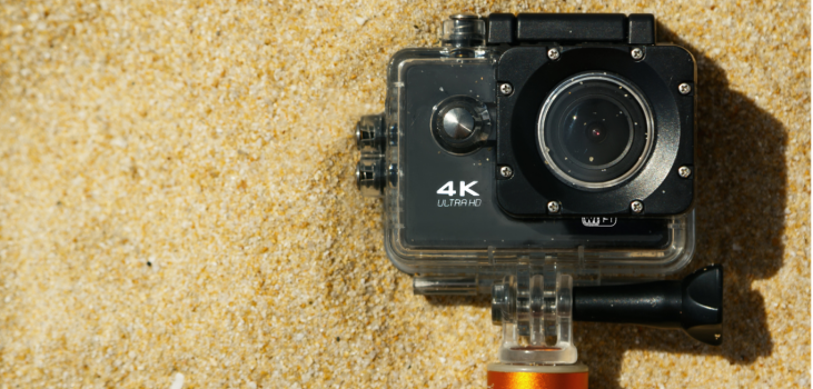 Pro Xtreme Cam placed on sand