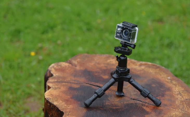 Pro Xtreme Cam outside on wooden surface